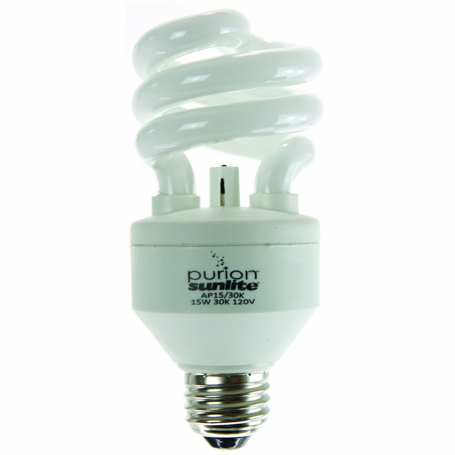 Sunlite AP15/30K Purion CFL T3 Spiral Light Bulb, 15 Watts (60W Equivalent), 900 Lumens Built-in Air Purifying Technology, Mediu