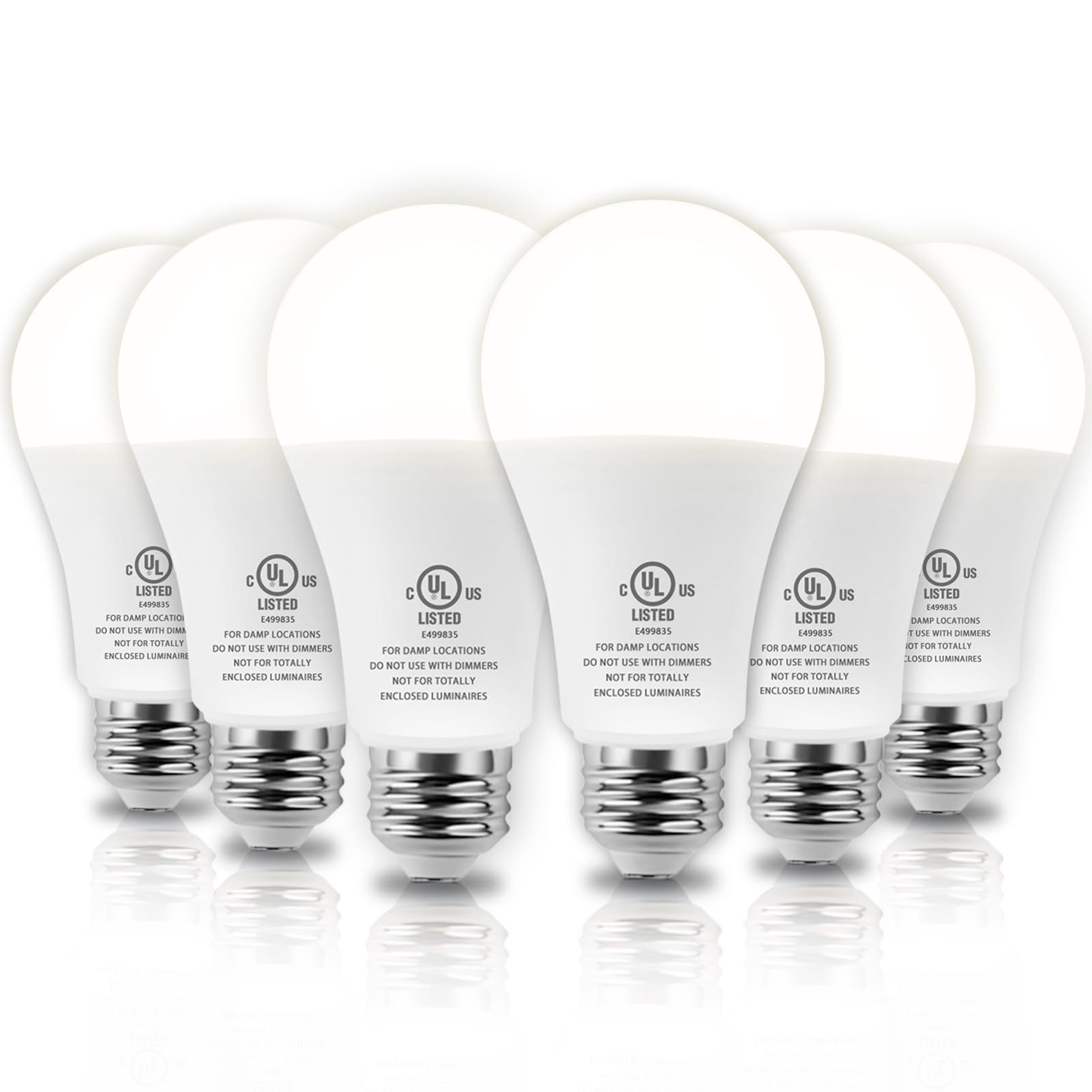 Jackonlux Dusk To Dawn Led Light Bulbs, Daylight White, 6 Pack For Outdoor Garage Porch Lighting