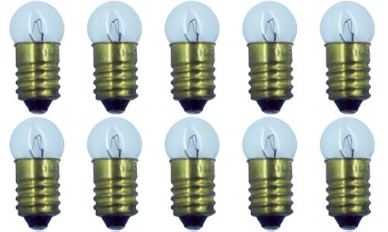 CEC Industries 1447 Bulbs, 18V 2.7W E10 Base, G-3.5 Shape, White, Box of 10