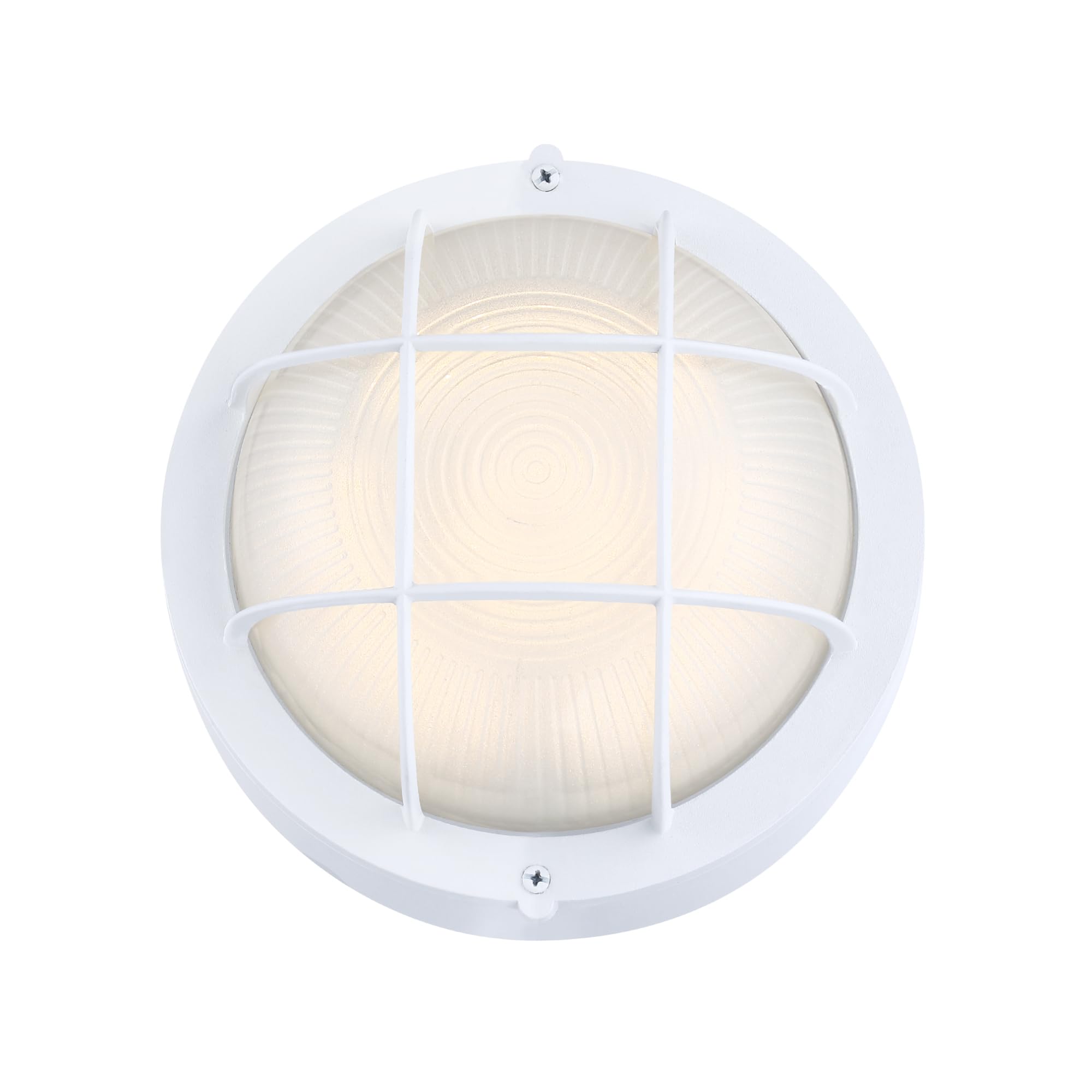 GRUENLICH 8 Round LED Bulkhead Light Fixture, Outdoor Wall Lights Dimmable, Sauna & Exterior Lighting, ETL Rated, 15W 1500 Lum