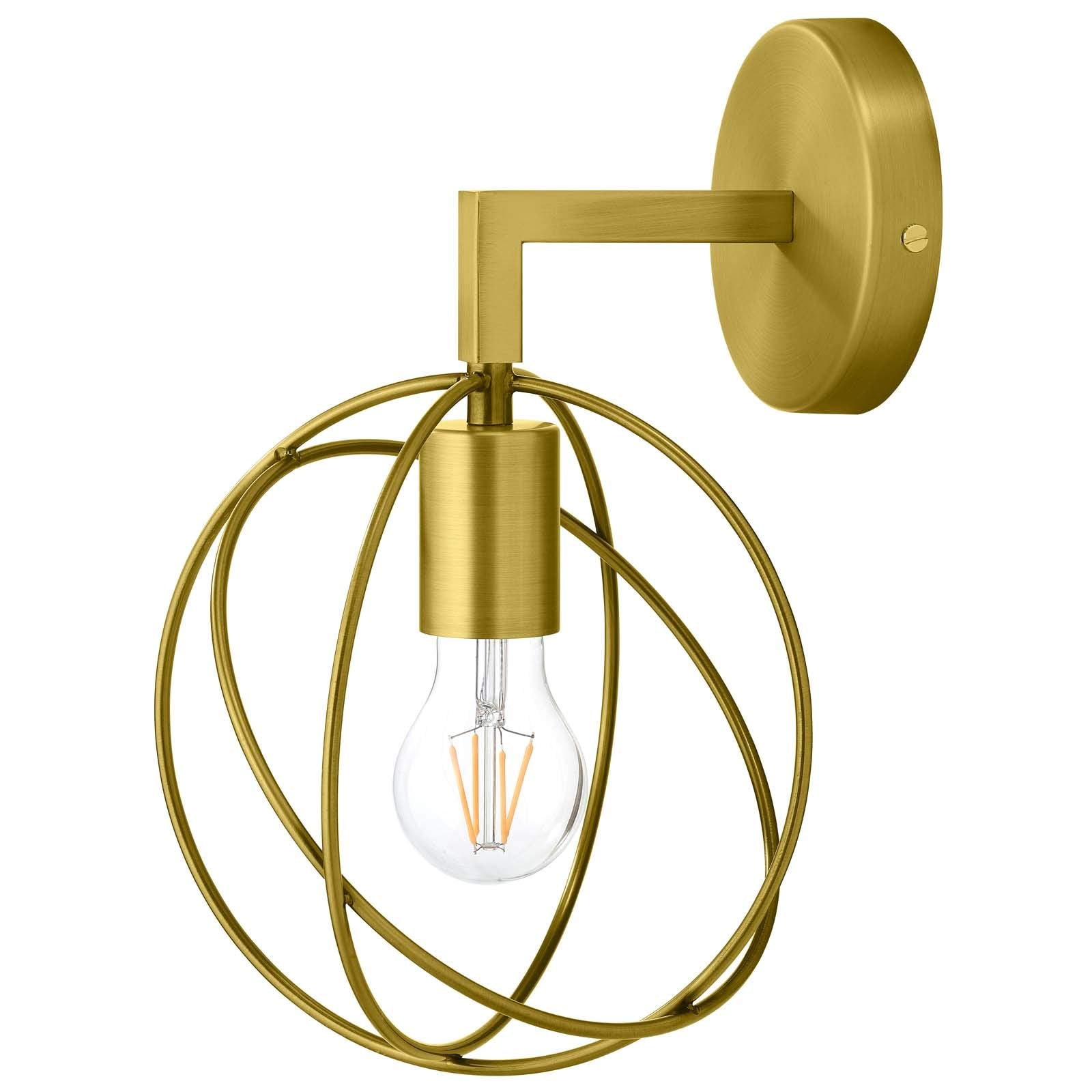 Modway Wall Sconce Light Fixture, Brass, 8.5inL x 8.5inW x 13inH, Model EEI-2915, Brown