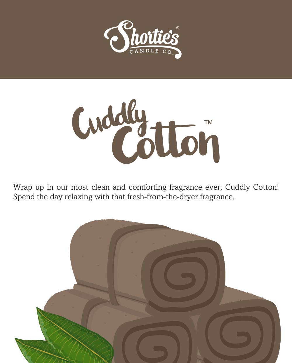 Shorties Candle Company Cuddly Cotton Tealight Candles - Highly Scented - 6 White Tea Lights - Paraffin Wax