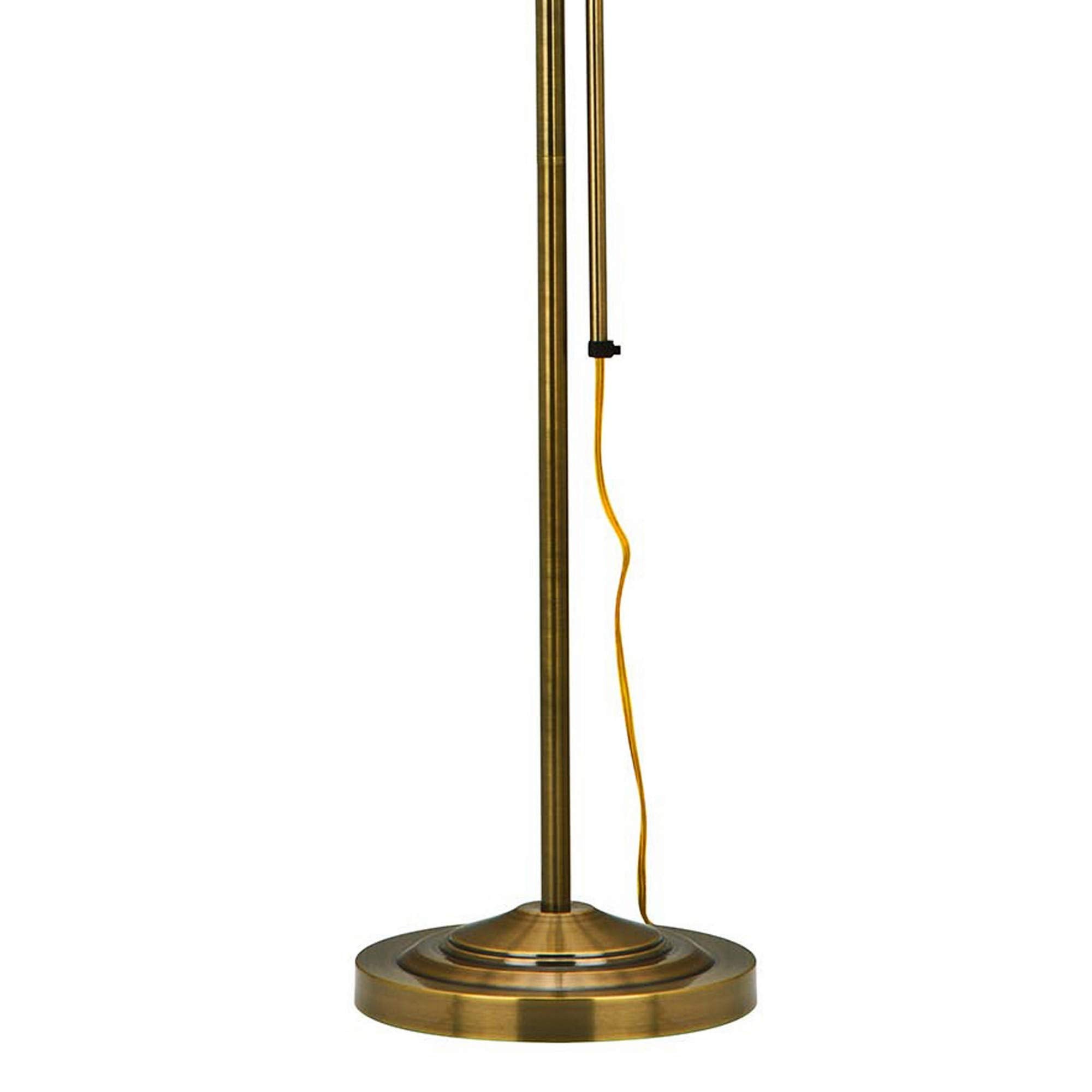 Benzara Metal Rectangular Floor Lamp, Adjustable Pole, Model BM225079, Gold