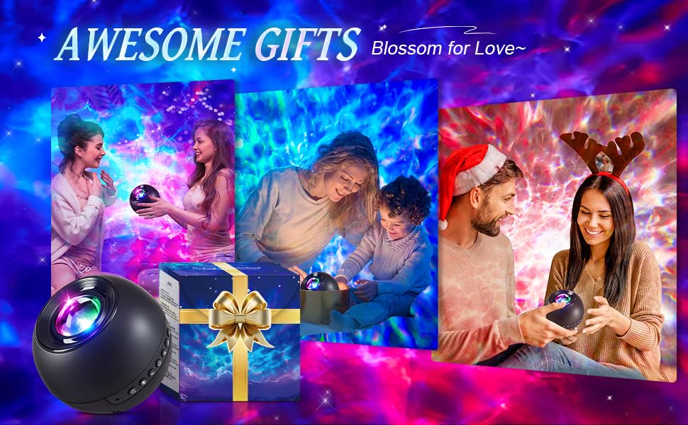 One Fire Star Projector Galaxy Light with Bluetooth Speaker, 15 White Noise Options, Remote Timer, Mood Lighting for Kids Room Decor