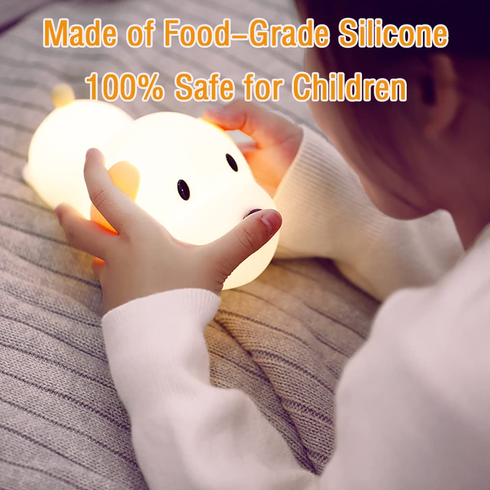 LEDHOLYT Night Light for Kids,Cute Silicone Nursery Puppy Lamp for Baby and Toddler,Animal NightLight for Boys and Girls,Squishy