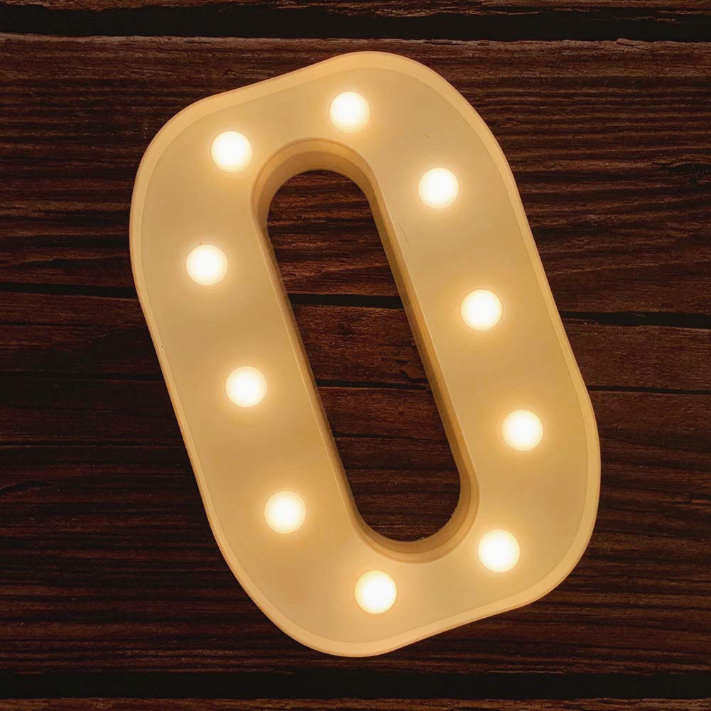MUMUXI Marquee Light Up Letter O | Battery Powered | Acrylonitrile Butadiene Styrene | Bright Decor for Wedding, Party, Celebration