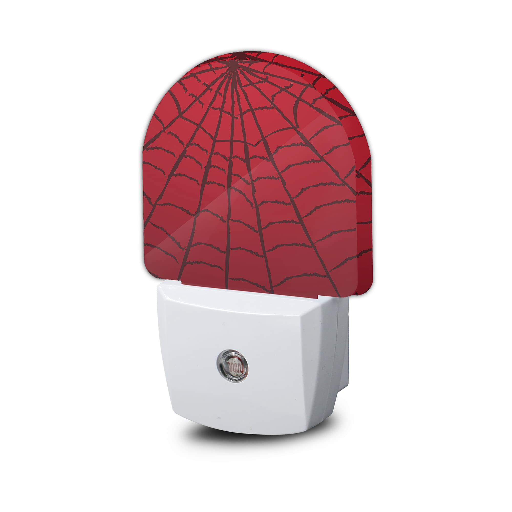 Aowula Red Spider Web Night Light,Plug-In Wall Led Night Lights Decor For Boys Girls Room,Dusk To Dawn Sensor Wall Lamp For Stairway/Hallway/Kitchen,0.5W