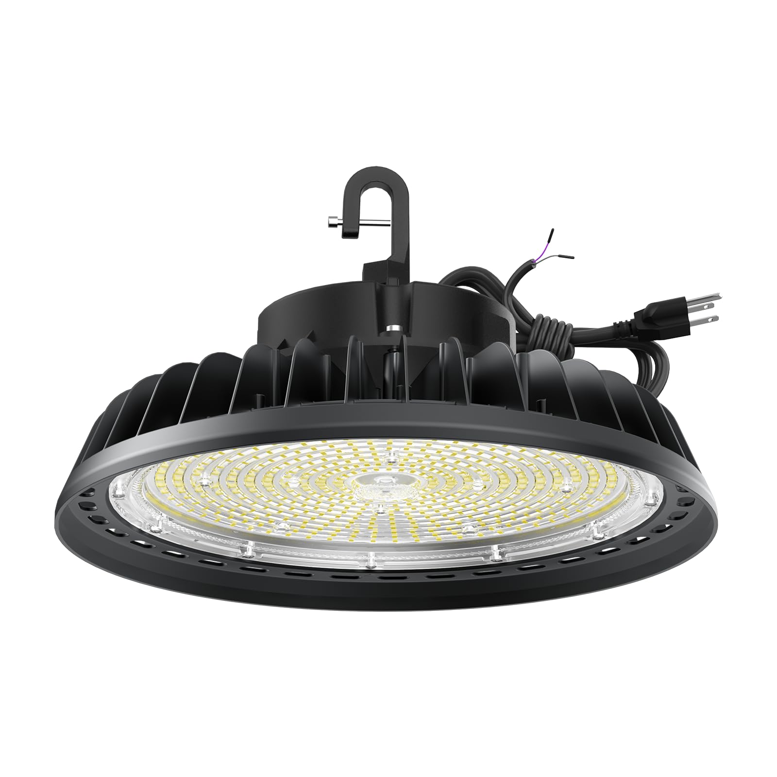 JC-LGL UFO LED High Bay Light 400W, High Bay LED Light 1600W MH/HPS Eqv. Dimmable High Bay 6' Cable with US Plug, Hanging Hook, 