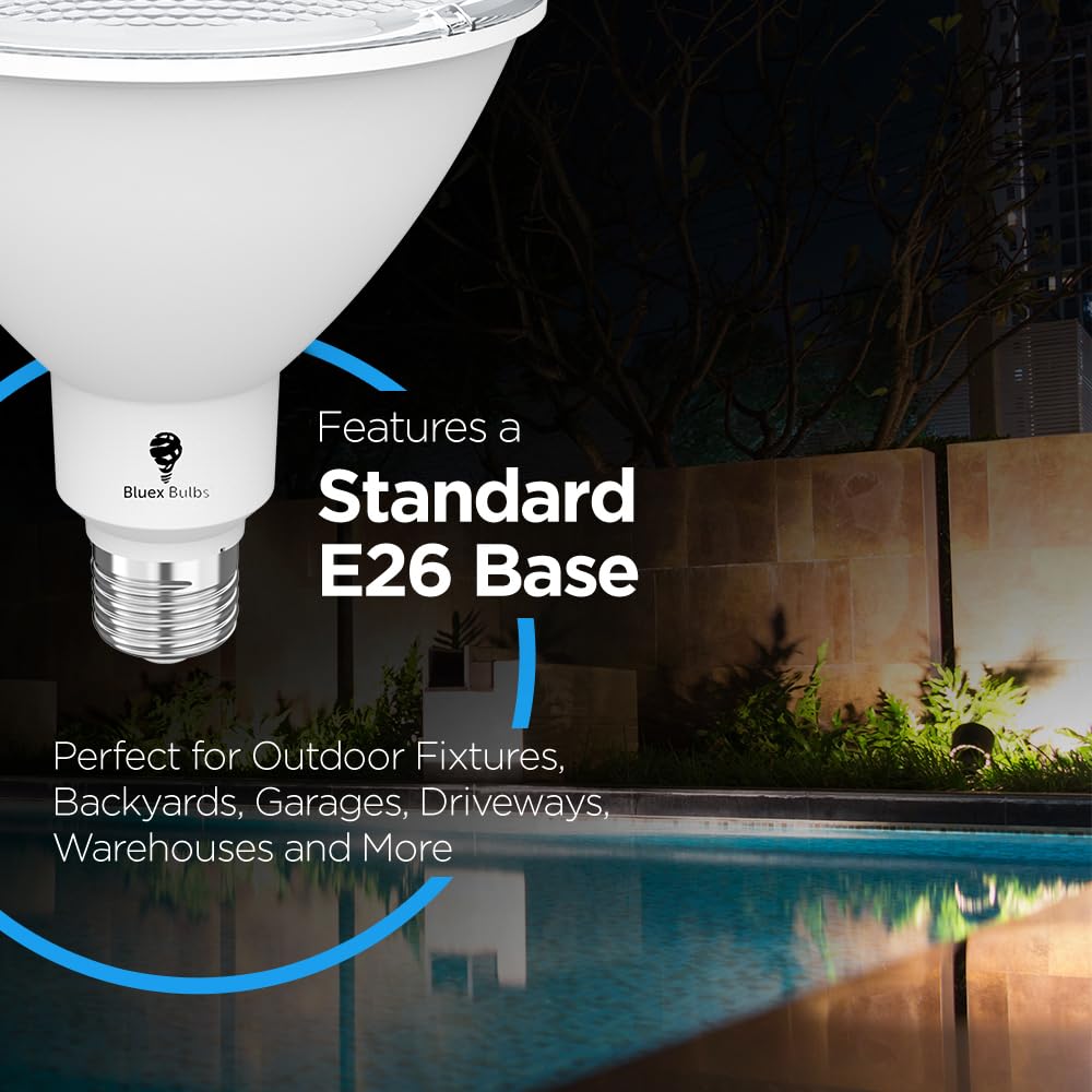 2 Pack High Power Outdoor Par38 20W 250 Watt Equivalent 2800 Lumens Dimmable Led Flood Light Bulb Super Bright Waterproof E26 50