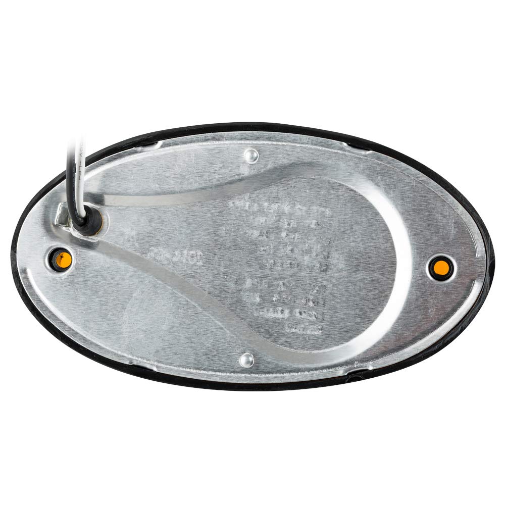 Lumitronics Rv 12V Led Oval Porch Utility Light With On/Off Switch - Clear & Amber Lenses - For Motorhomes, Campers, Trailers, 5Th Wheels (Black)