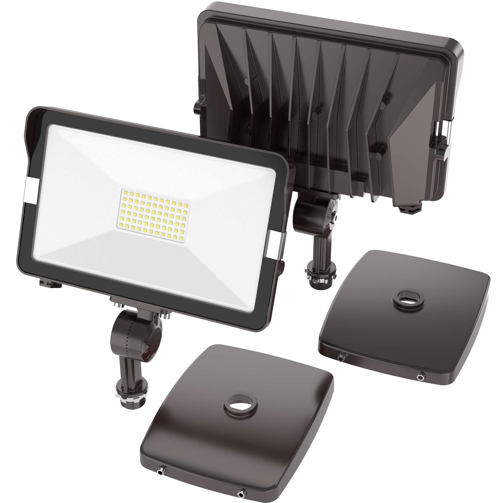 Hyperlite 50W Flood Lights Outdoor 2 Pack, Led Flood Light With Knuckle Mount, Floodlight Wall Mount 5000K 5,500Lm Ip65 Waterproof Led Security Lights For Yard Garden Garage Ul Listed