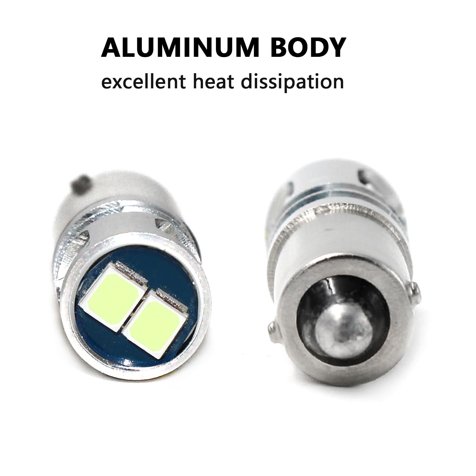 PHINLION BA9S 57 LED Light Bulb - Ice Blue, Non-Polarity, 12V for Car Interior, Map Reading, Dash Instrument Panel