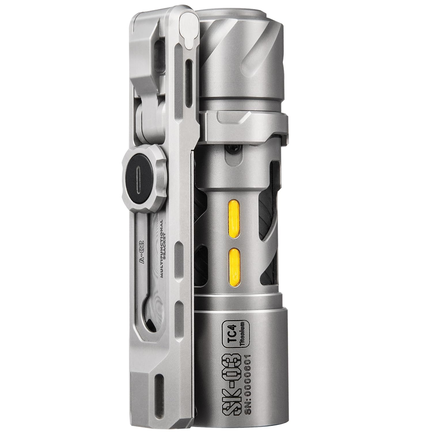 Loop Gear Sk03 Pro Titanium Edc Rechargeable Flashlight With Magnetic Bracket, Side Light, 4 Colors Filters, 10 Modes, Small Flashlights Powerful Aa Led Flashlight For Camping, Emergencies