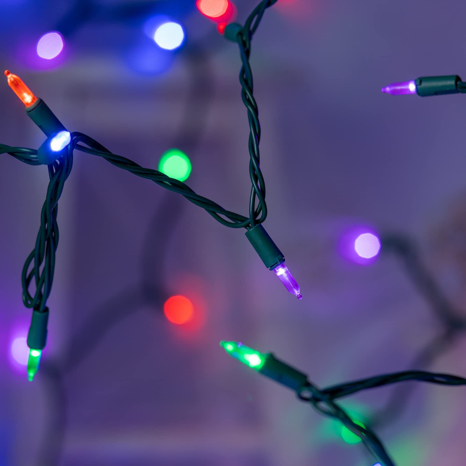 YULETIME Multicolor LED Christmas Lights, 66ft 200 Count, UL Certified, Green Wire, Model BMD-L-200E/4F