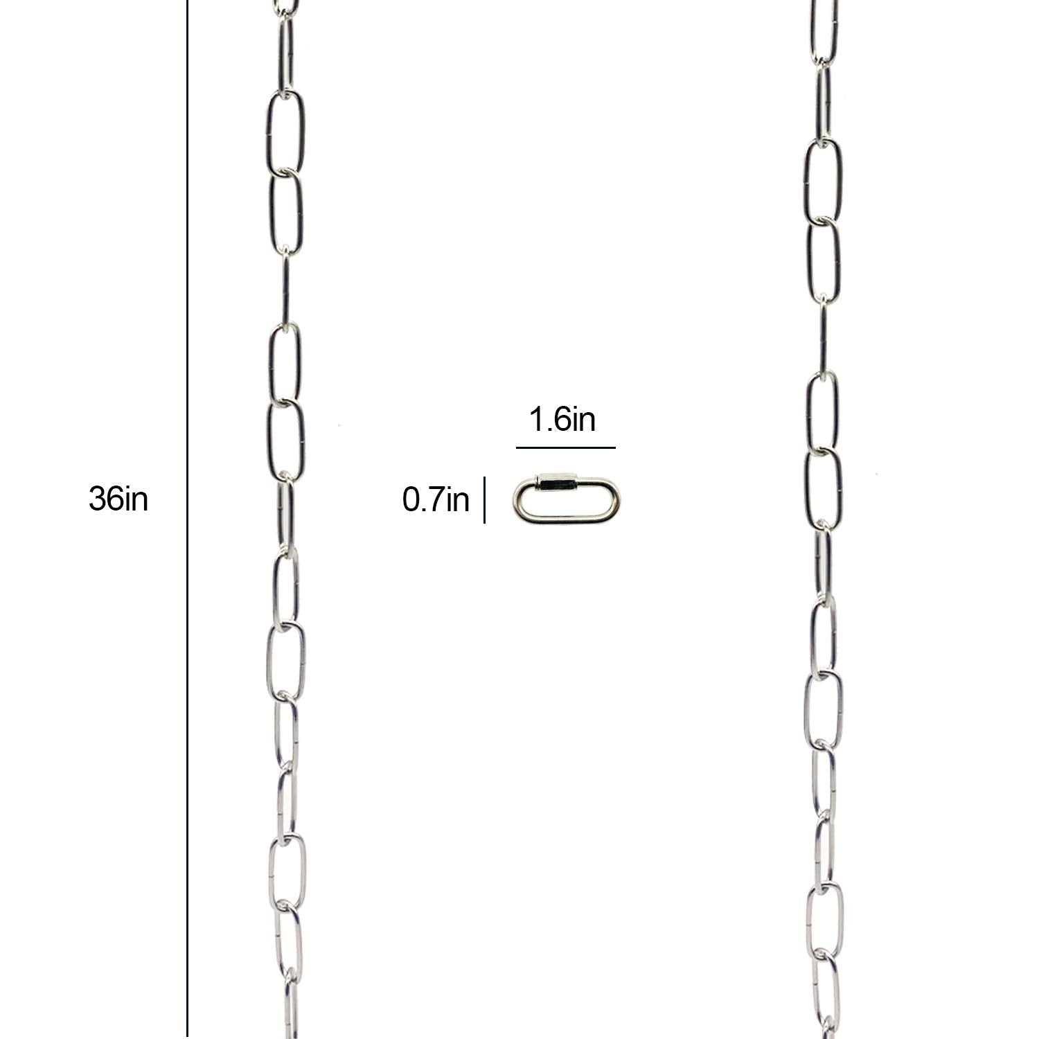 Alpurple 2 Packs Of 3 Feet Pendant Light Fixture Chain For Hanging Up Maximum Weight Of 50 Pounds-Heavy Duty Chain For Light Fixture (Nickel)