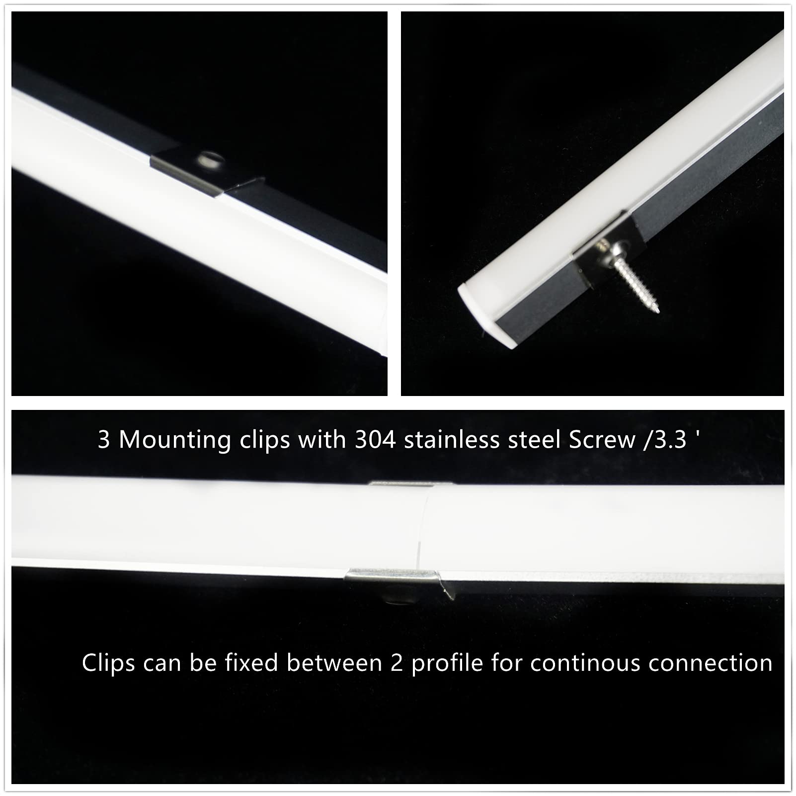 THMOOTHER 10-Pack 3.3FT V Shape LED Strip Aluminum Channel Diffuser with Milky Cover, Corner Connector & Mounting Kit, Easy Install