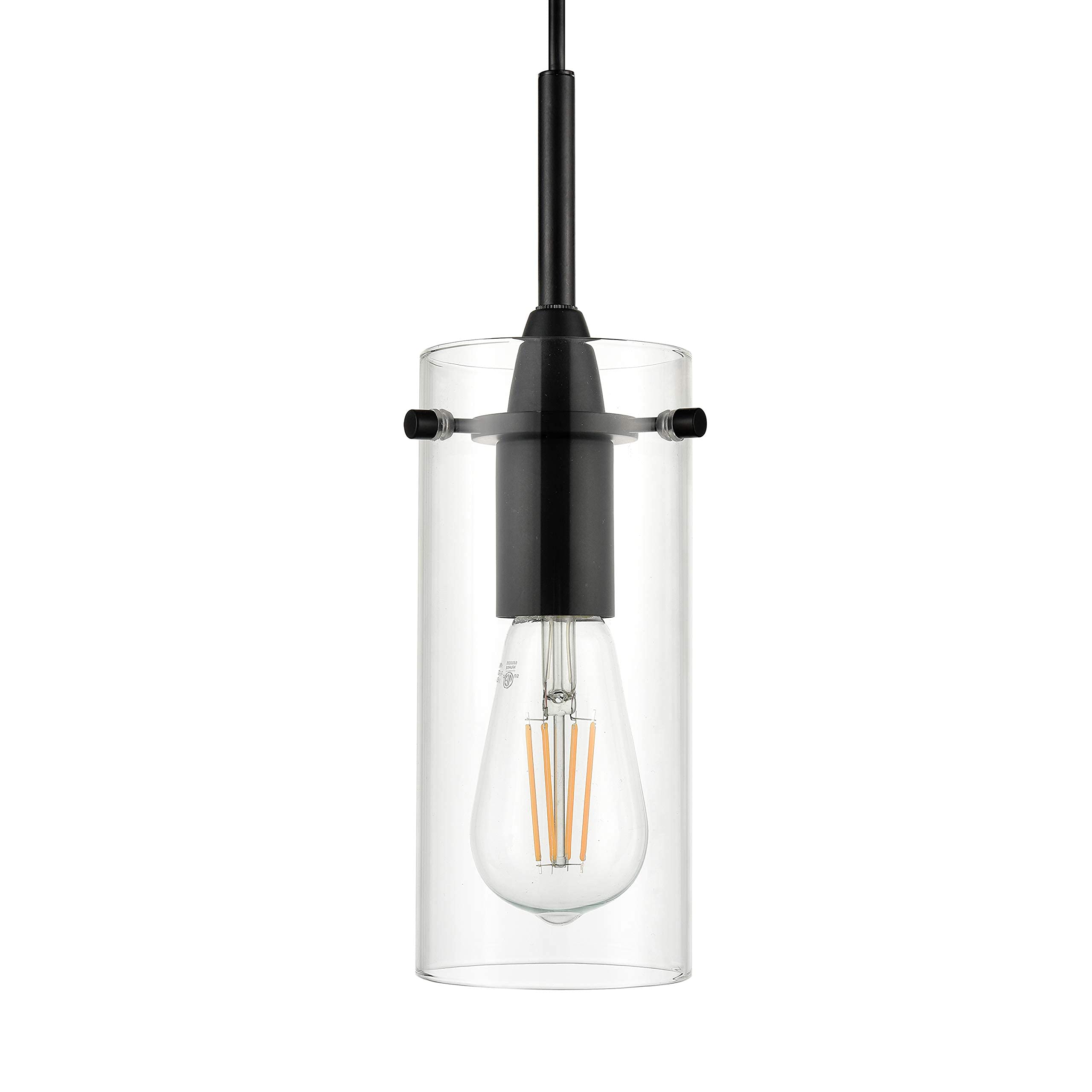 Linea di Liara 3-Light Cluster Pendant Light - Modern Black Metal Chandelier for Stairwell and Foyer - Model LL-C43-5BLK