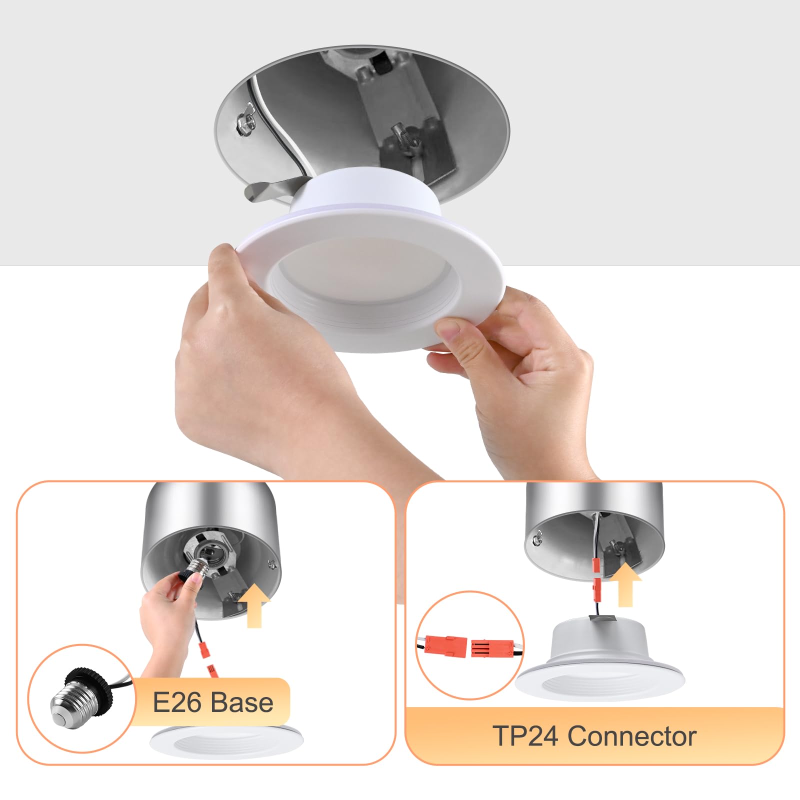 Zyc 4'' Retrofit Led Recessed Lighting - 12 Pack Led Recessed Lighting Retrofits Downlight, 2700K/3000K/4000K/5000K/6000K Select