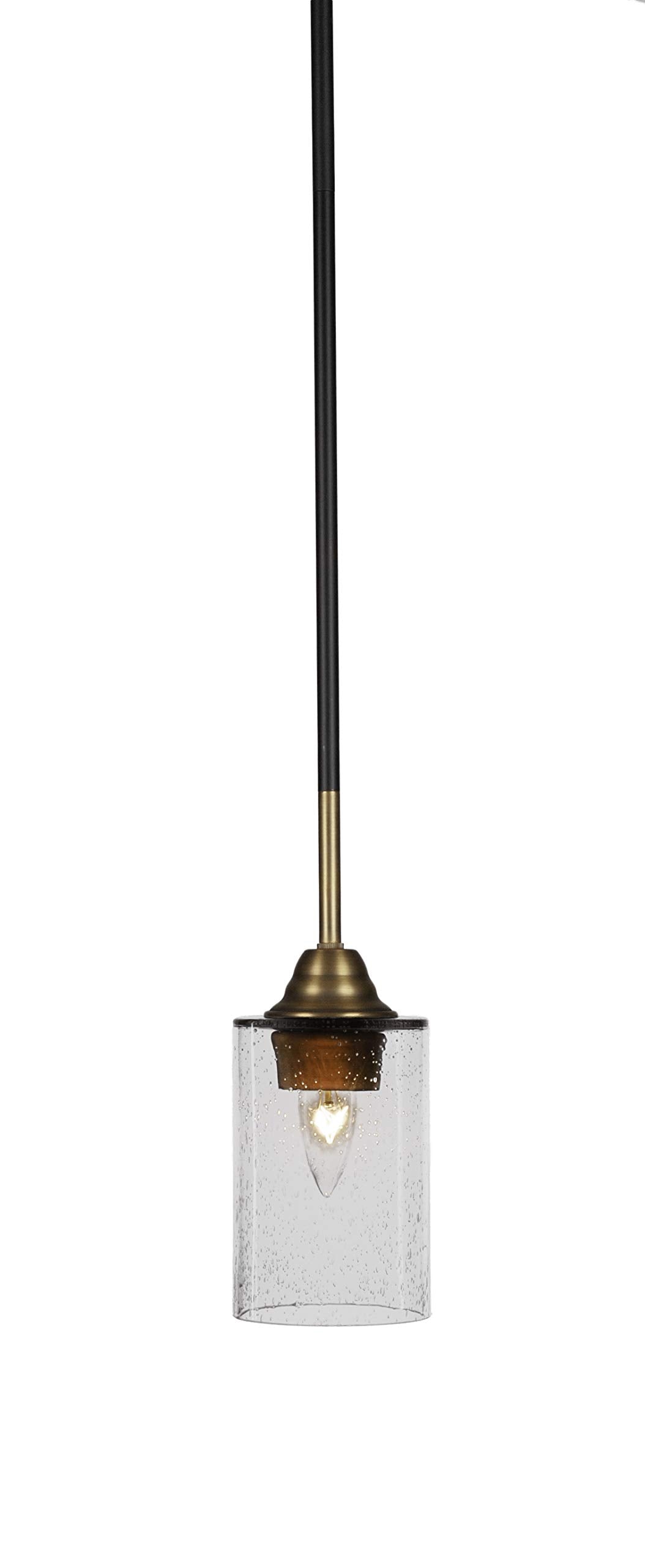 Toltec Lighting Paramount 1 Light Mini Pendant in Matte Black & Brass (3401-MBBR-300)