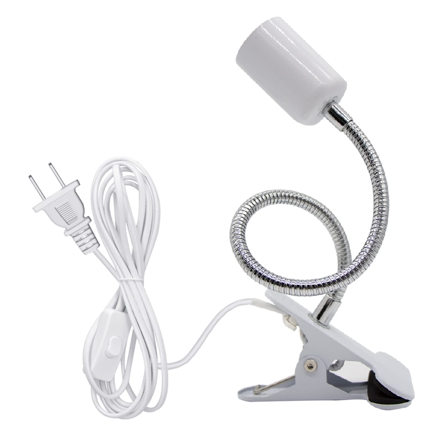 Feyaim Clip Lamp Holder,Adjustable Light Bulb Stand Clamp Lights,Flexible Clamp Lamp,E26/E27 Neck Clip Lighting Fixture,Desk Lam