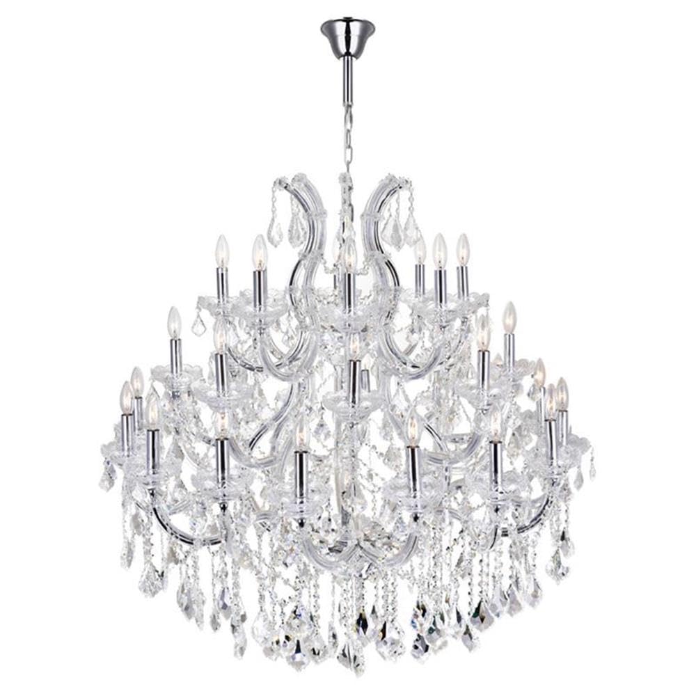 Cwi Lighting Maria Theresa 33-Light Chrome Metal Chandelier - Clear Elegance