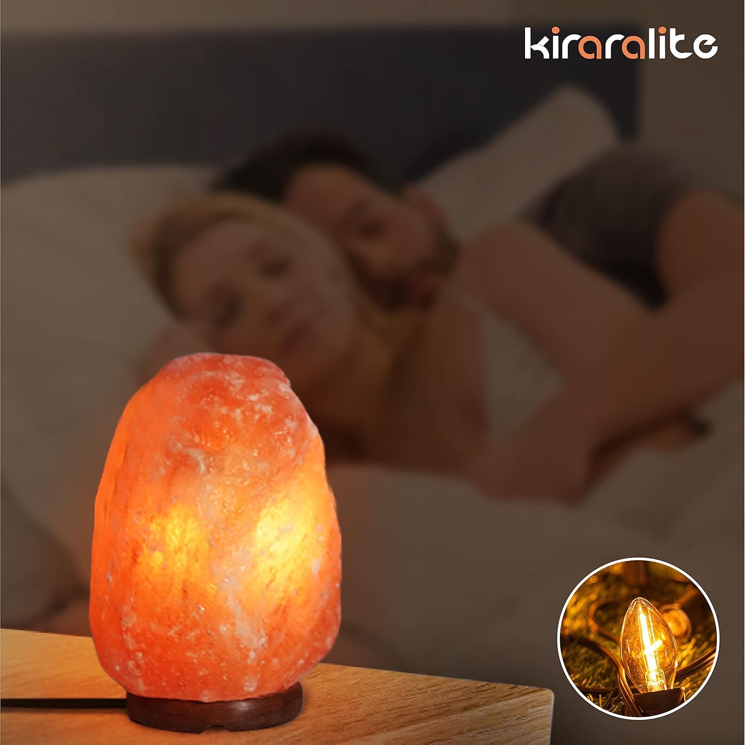 Kiraralite 4 Accessory Cord with 4 LED Bulbs, 6ft White Cord, On/Off Switch, E12 Candelabra for Halloween & Christmas Decorations