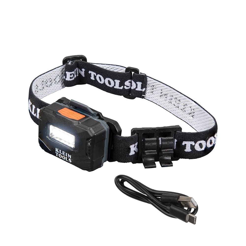 Klein Tools 56049 Rechargeable Headlamp, 260 Lumens, Adjustable Fabric Strap, Cranberry