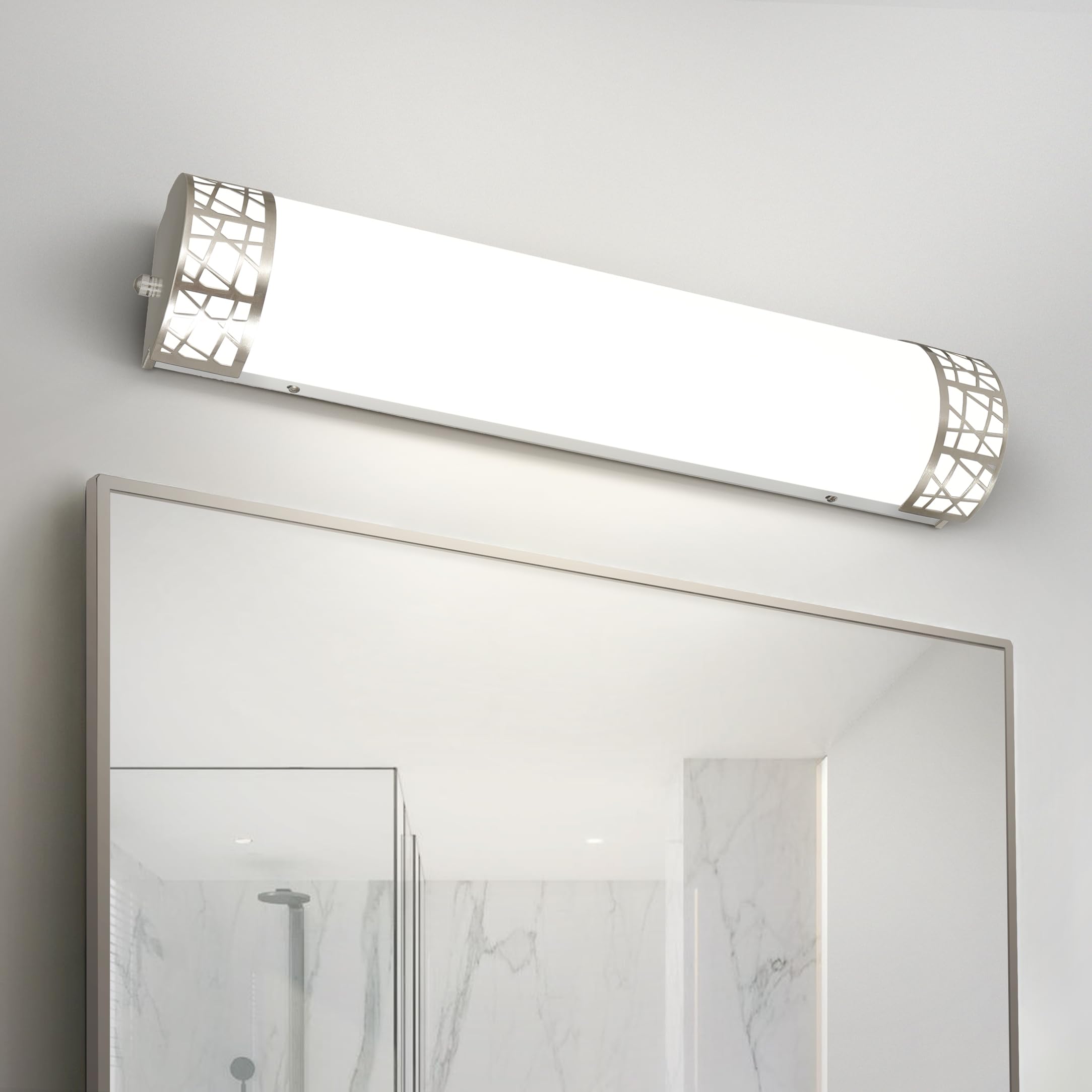 ASD 24 Inch LED Bathroom Vanity Light - Dimmable 25W 2700K-5000K - Brushed Nickel - Model A-LOFT-VF-24D25NK