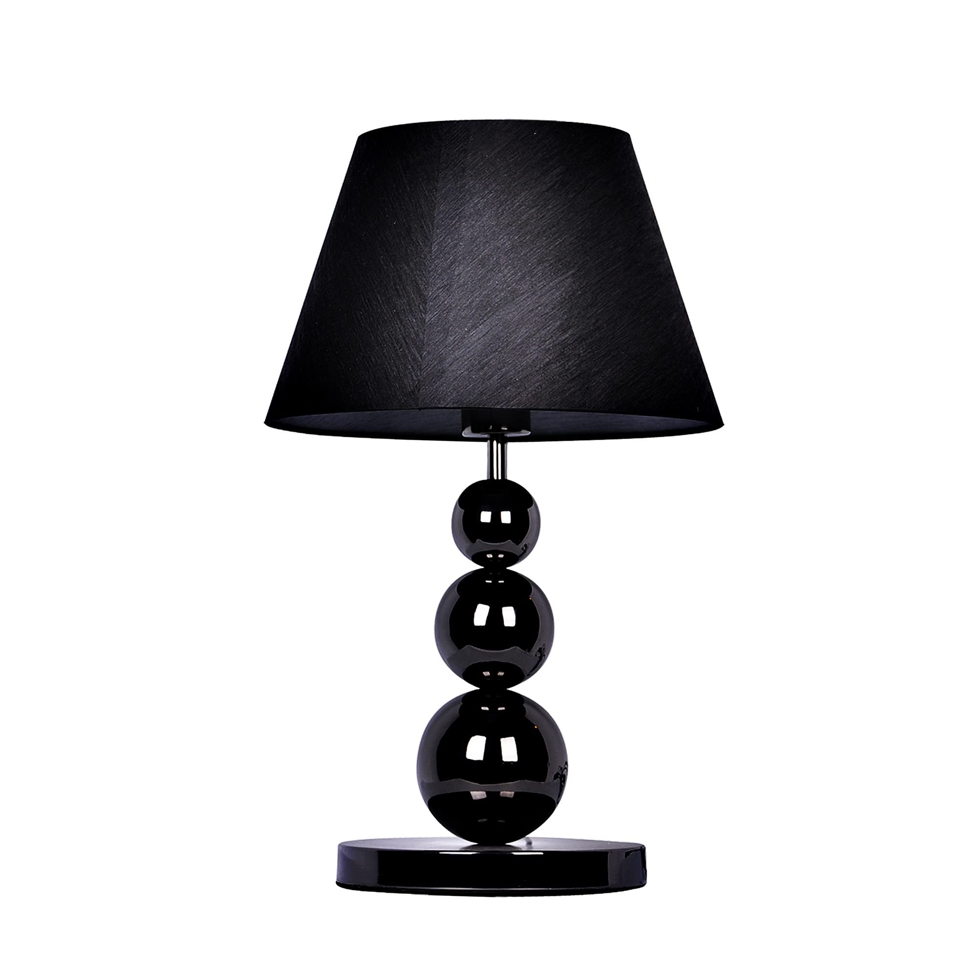Elegant Designs Lt1022-Blk Pearl Black Metal Three Tier Ball Table Lamp