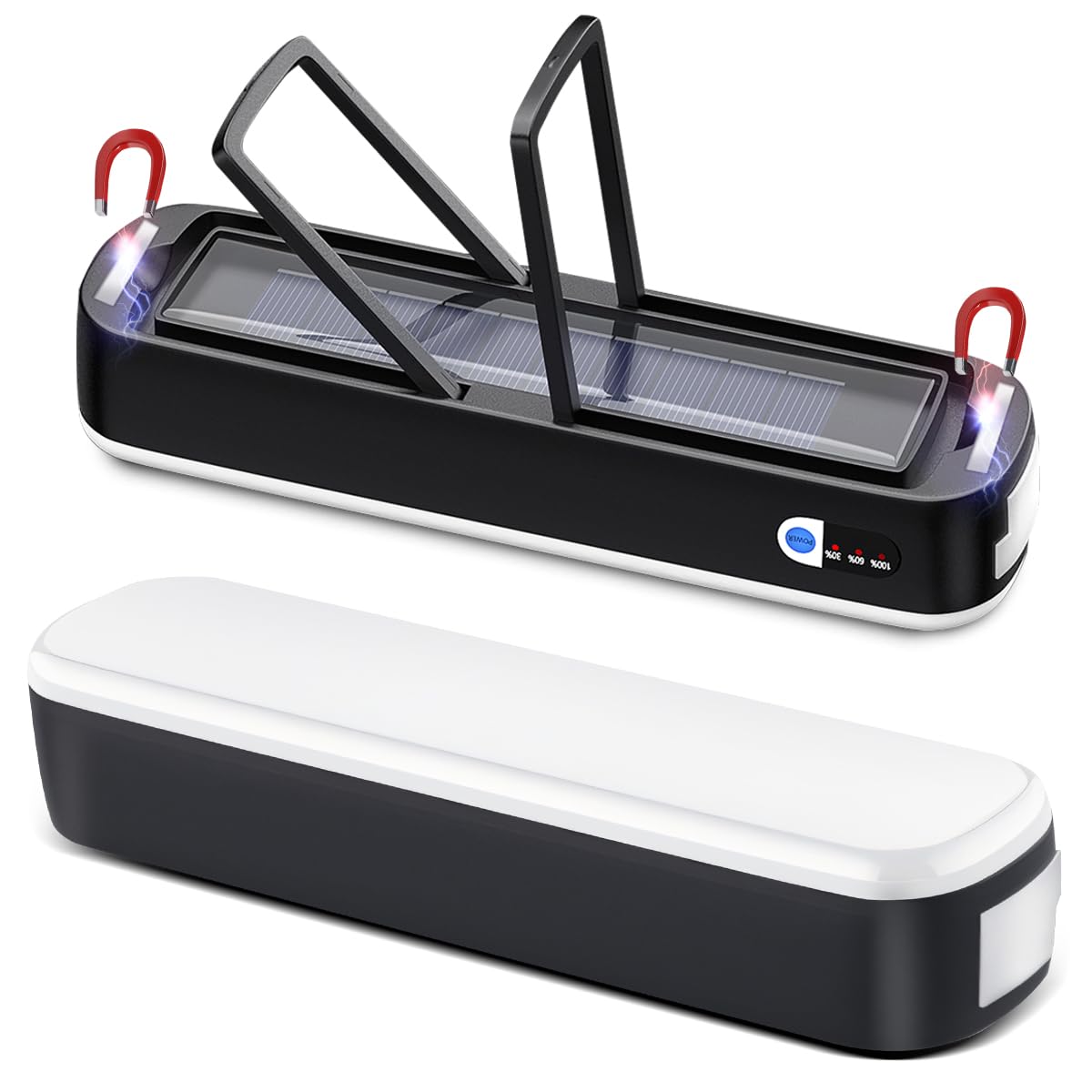 Nakcnm Camping Lantern Solar, Led Camping Lanterns Rechargeable 5 Modes, Camping Light With Magnet And Hook 5000Mah, Portable Waterproof Camp Light For Camping Hurricane Emergency Power Outage-Black