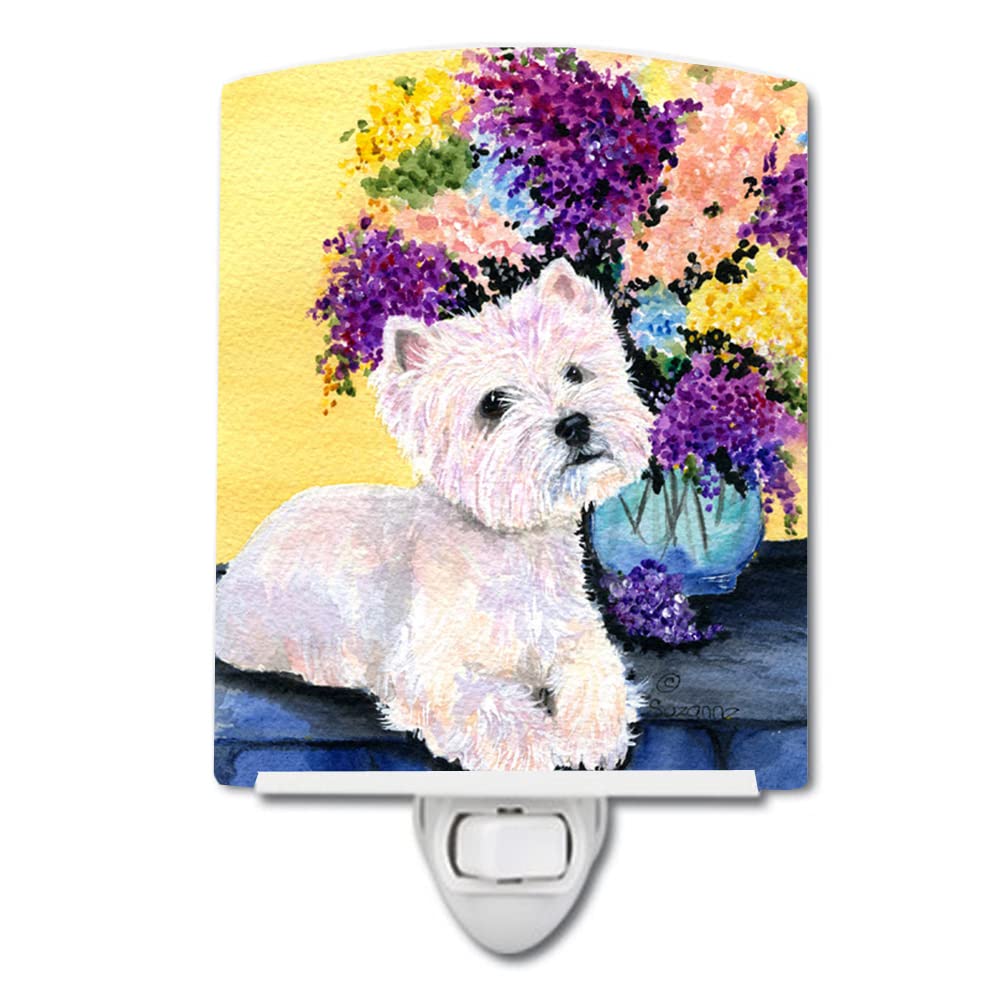 Carolines Treasures Night Light, Ceramic, UL-Certified, 6x4x3in, Westie Model SS8291CNL, Multicolor