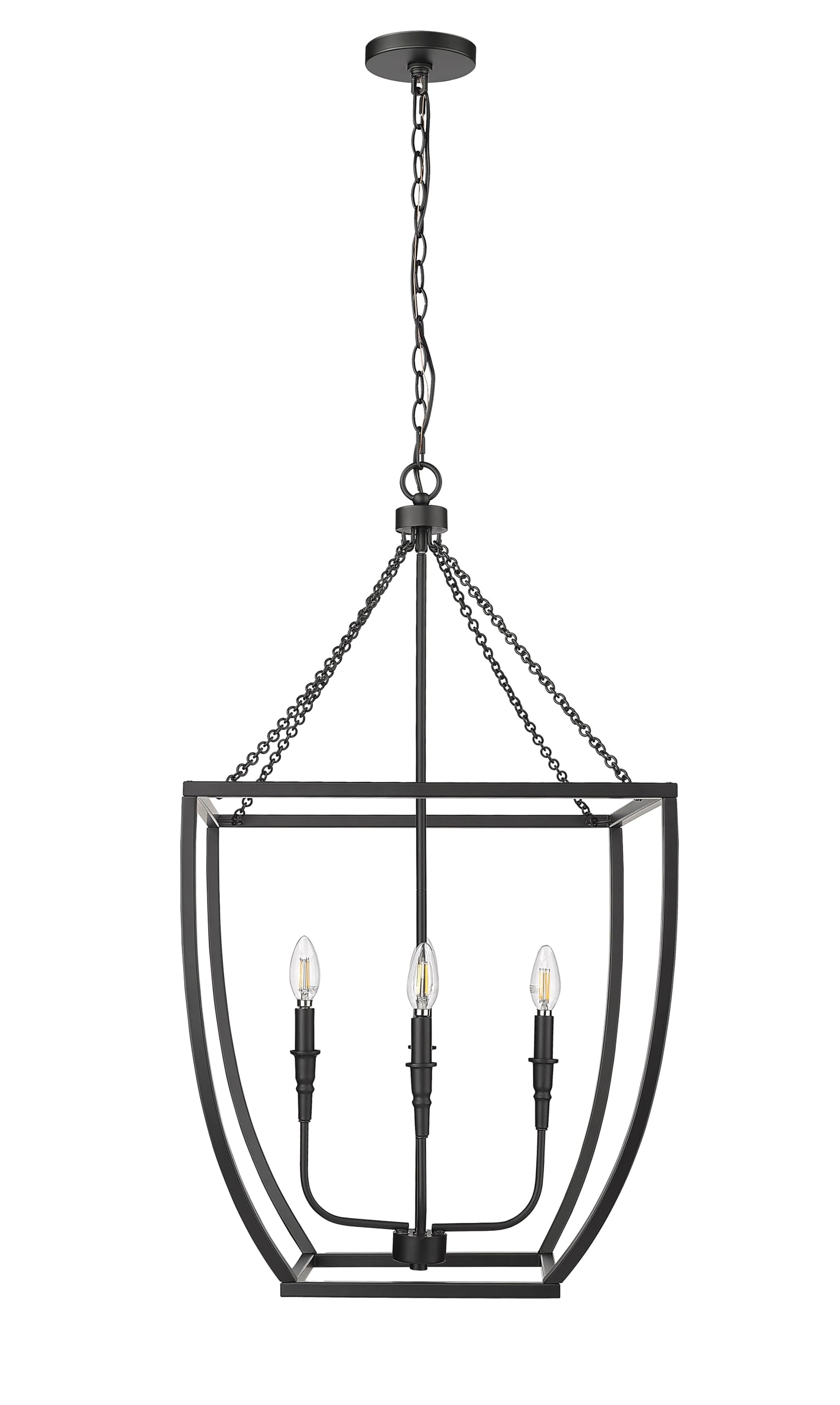 ML Lighting 13804-MB Kelsey 4-Light Pendant Light in Matte Black Finish
