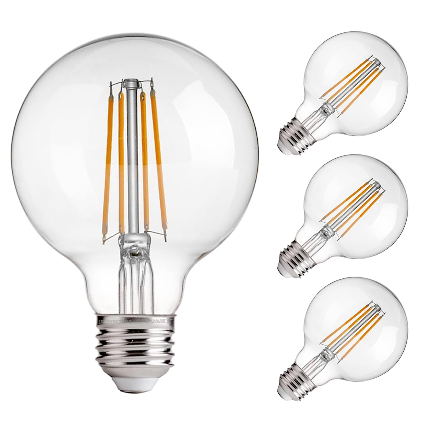 Flsnt G25 Led Globe Edison Bulbs For Bathroom Vanity & Mirror Lighting, 2700K Soft White, Cri90+ Dimmable, 40W Equivalent, 400Lm