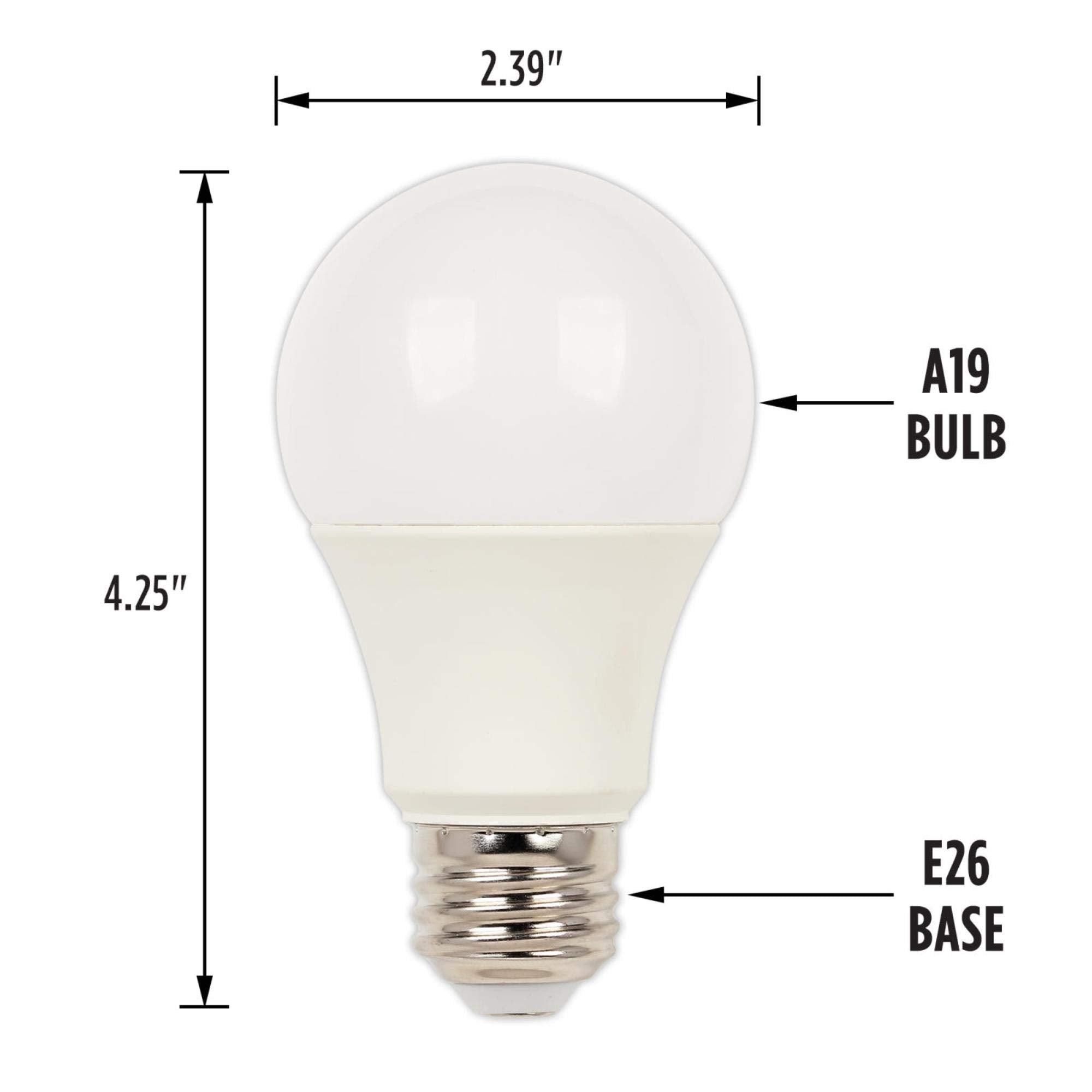 Westinghouse A19 Daylight LED Light Bulb 14W (100W Equivalent) Clear, Medium Base, Model 5229000, 1 Count