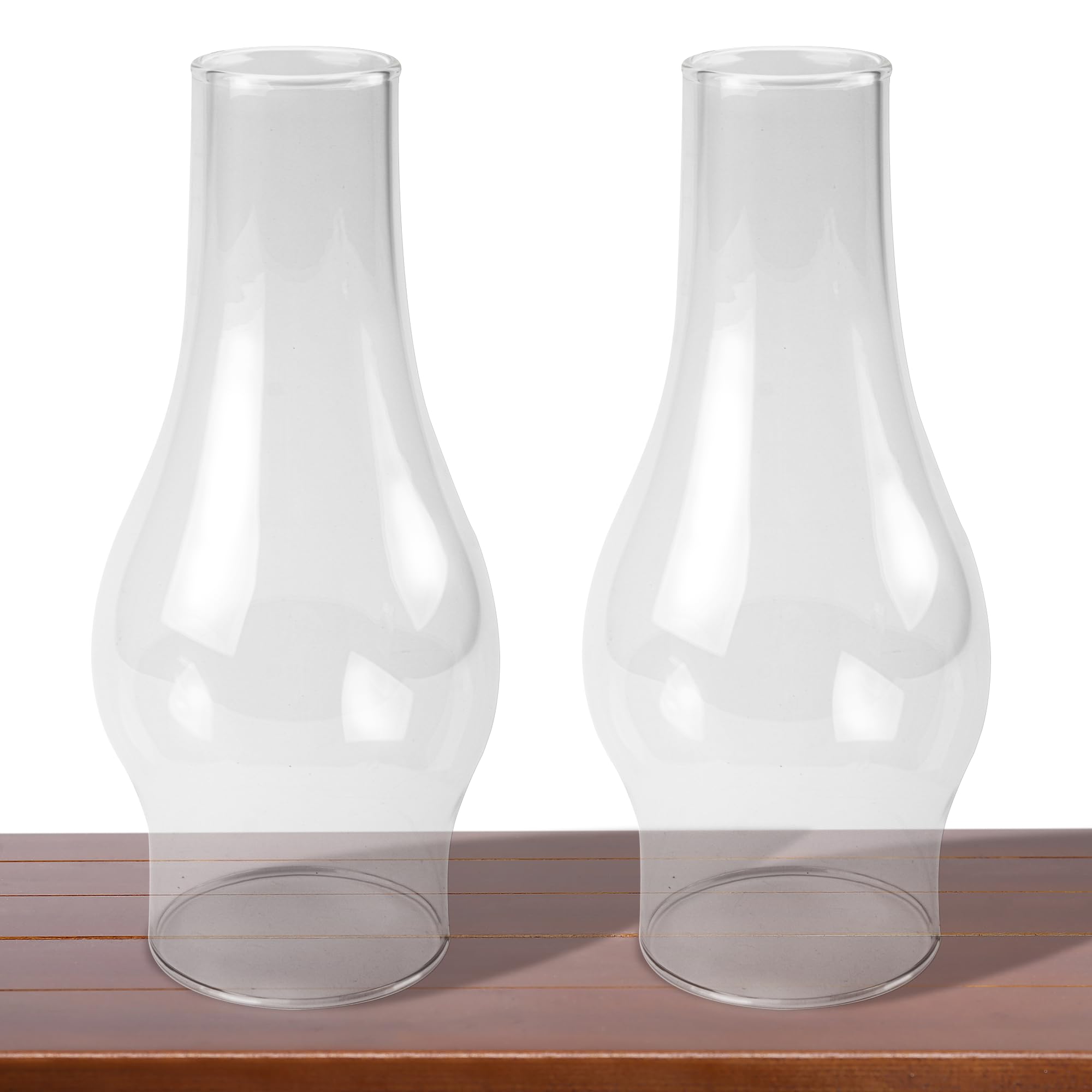 RAHATA Oil Lamp Chimney Hurricane Lamp Glass Replacement Clear 3 Inch Base for Kerosene Lamp Shade(Flat Style 2P)