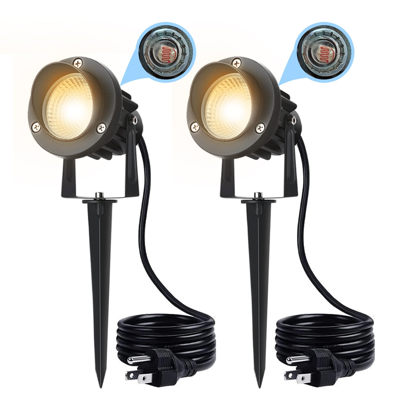 20W Dusk to Dawn Led Outdoor Light 120V 3000K 2000lm Warm White LED Spot Lights Outdoor Landscape Spotlights with Photocell Sensor IP65 Waterproof Spot Lights for Yard Flag Garden Tree  2 Pack
