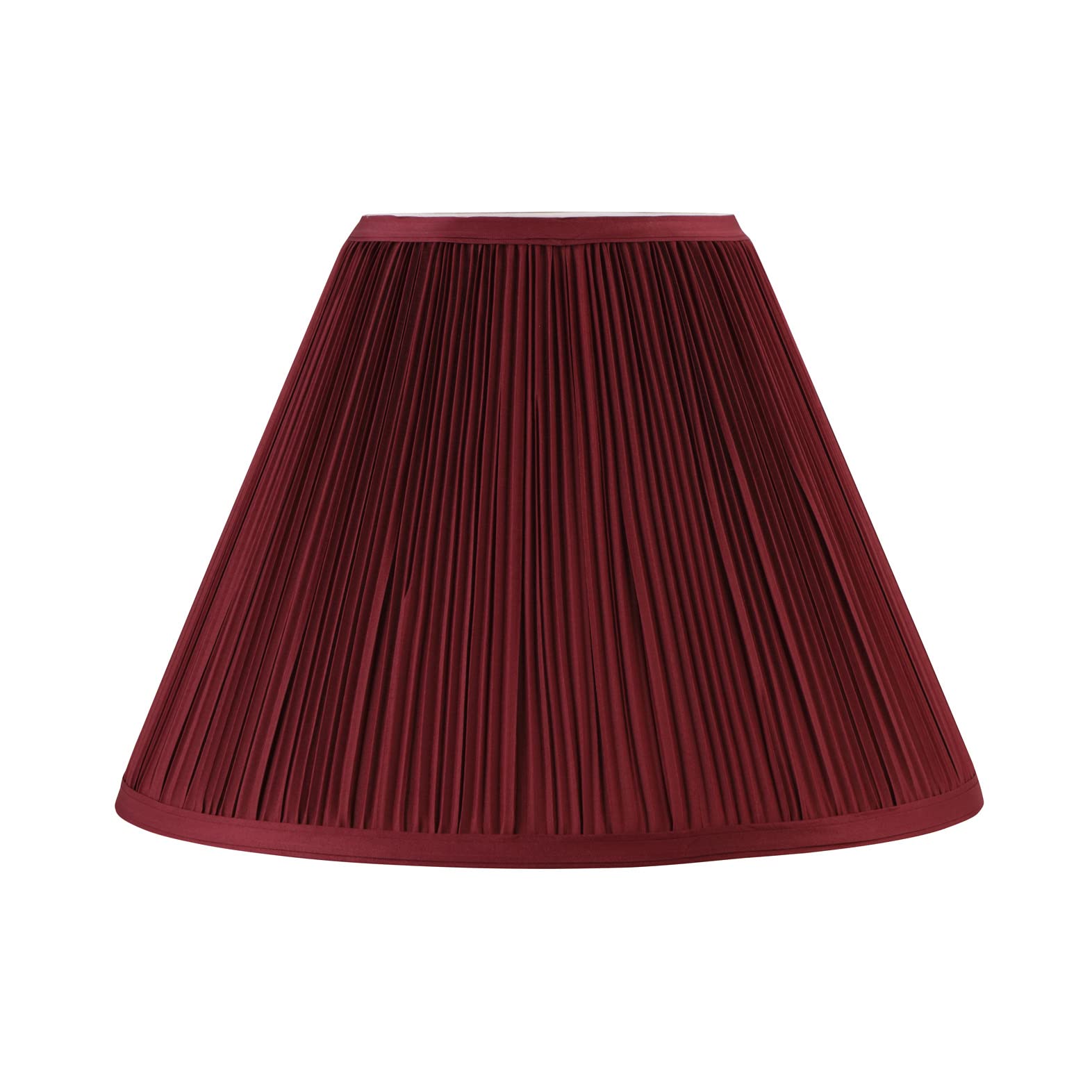 Aspen Creative 33169, Mushroom Pleated Traditional Spider Rich Red Shade, 6-1/2'' Top X 15'' Bottom X 11'' Slant
