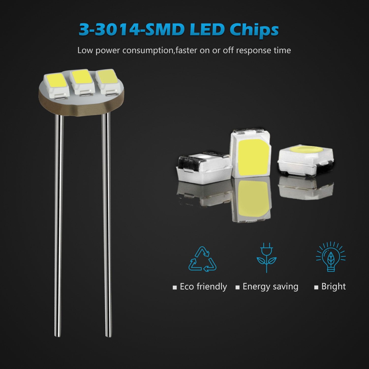 Partsam 20Pcs 4.7Mm-12V Car White Mini Bulbs Lamps Indicator Cluster Speedometer Backlight Lighting