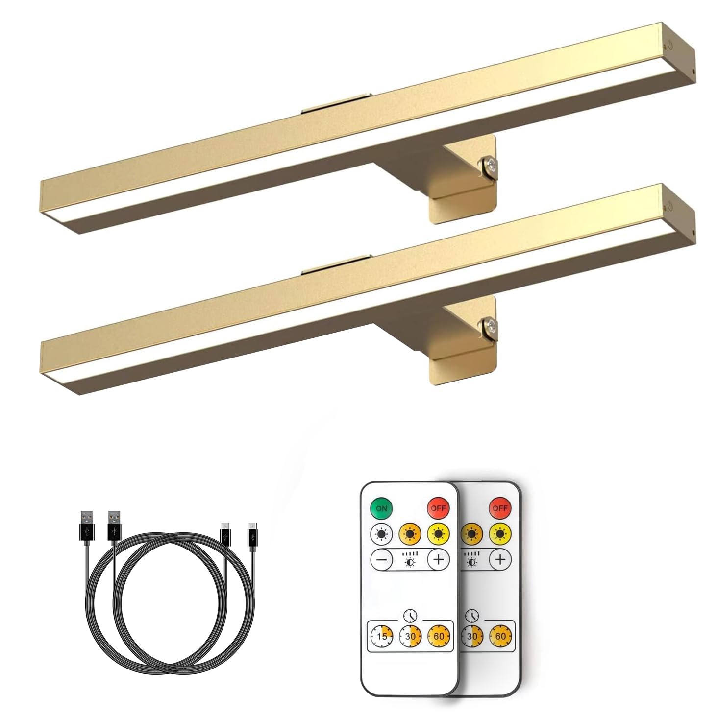 Rechargeable Picture Lights with Remote, 16'' Battery Operated Painting Light Display Lamp with 3 Lighting Modes, Dimmable Dartb