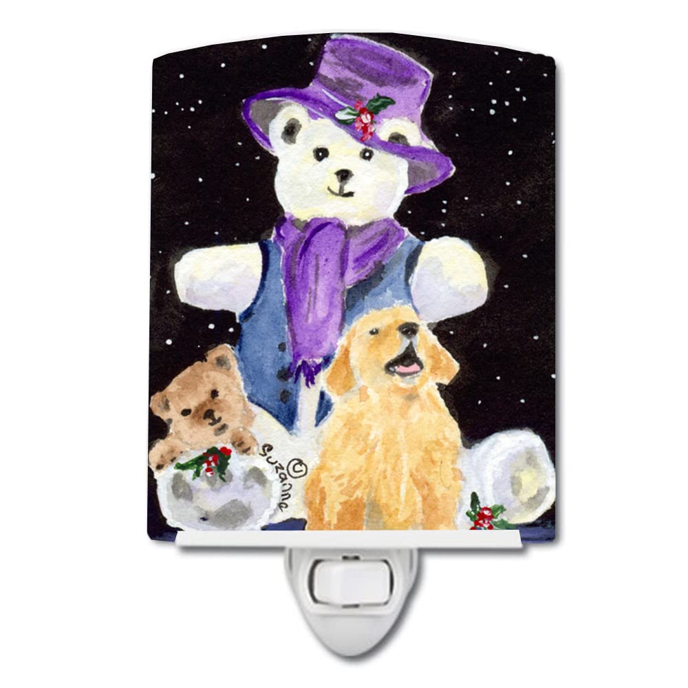 Caroline'S Treasures Ss8954Cnl Golden Retriever Ceramic Night Light Compact, Ul-Certified, Ideal For Bedroom, Bathroom, Nursery, Hallway, Kitchen, 6X4X3, Multicolor