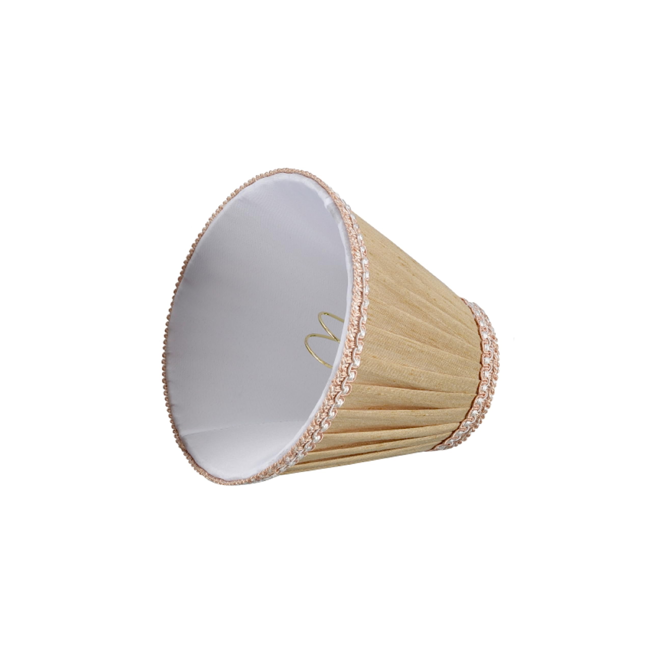 Aspen Creative 33003-5 Small Pleated Empire Shape Chandelier Clip-On Lamp Shade, Creme, 3'' Top X 6'' Bottom X 5'' Slant, 5 Pack