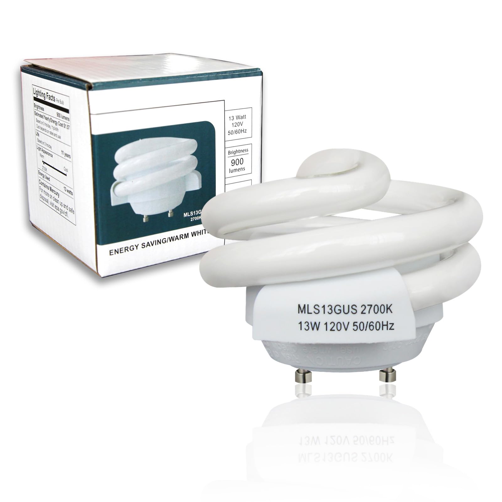 (3 Pack) 13W T3 Spiral GU24 CFL Light Bulbs, 2700K Soft White, 2-Prong Twist Lock Base, Replacement for Maxlite MLS13GUSWW and T