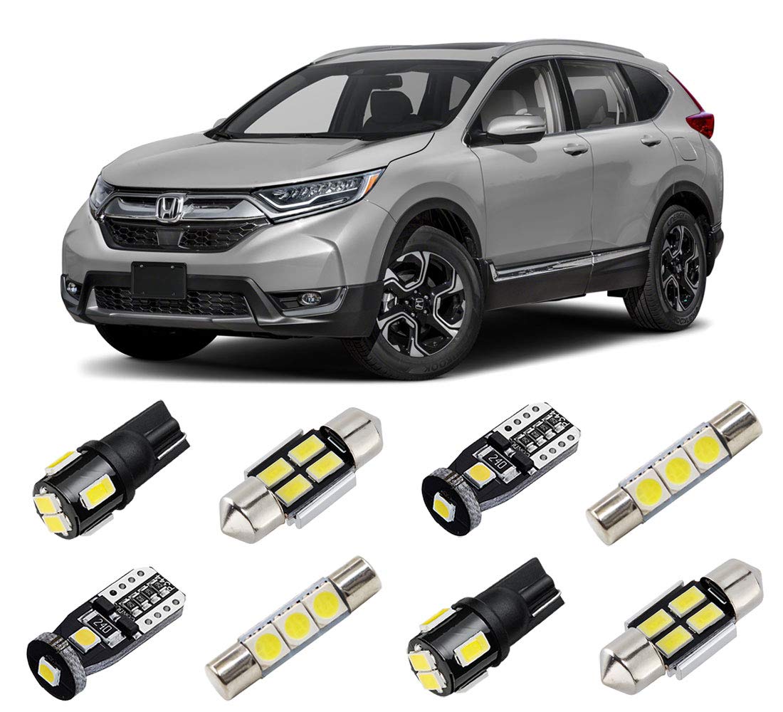 BRISHINE White Interior LED Lights Kit for Honda CR-V 2013 2014 2015 2016 2017 2018 2019 2020 2021 Super Bright 6000K LED Interior Light Bulbs Package + License Plate Lights and Install Tool
