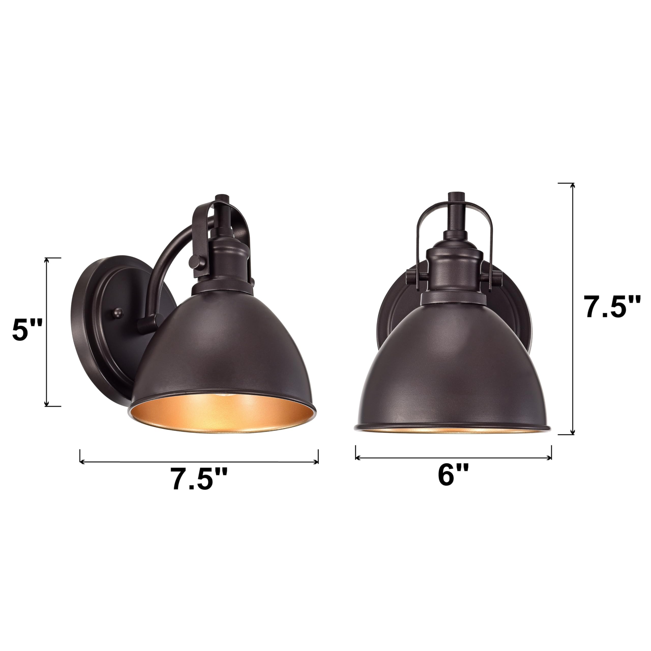 ACLand 2 Pack Gooseneck Barn Light Fixtures, 7.5 Inch Vintage Metal, Oil Rubbed Bronze, for Indoor/Outdoor Use, Model A40231