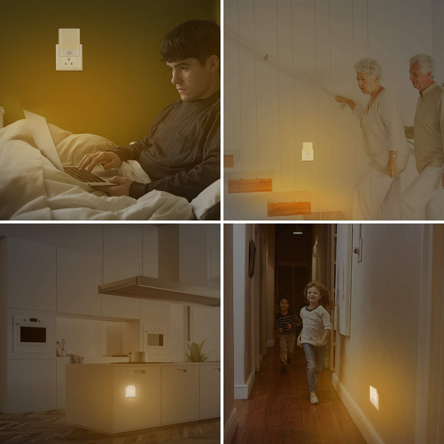 Brivivi Led Night Light Plug In, Motion Sensor Night Light With Adjustable Brightness 3 Lighting Mode Auto/On/Off For Children,