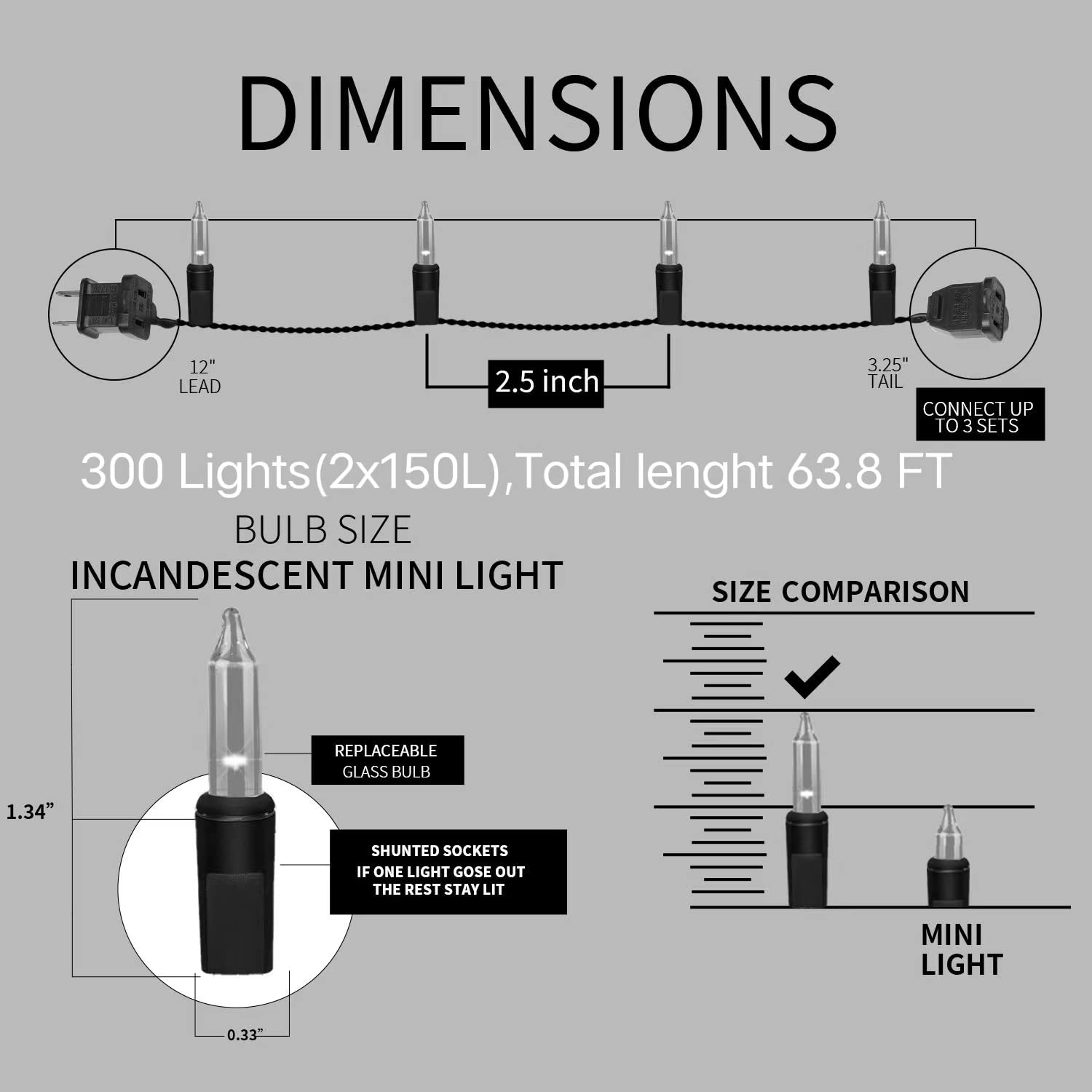 Justpro 300Lights(2*150L) Pink Extra-Bright With End Connectors Christmas Decorative Lights 19.44M Ul Certified Mini String Ligh