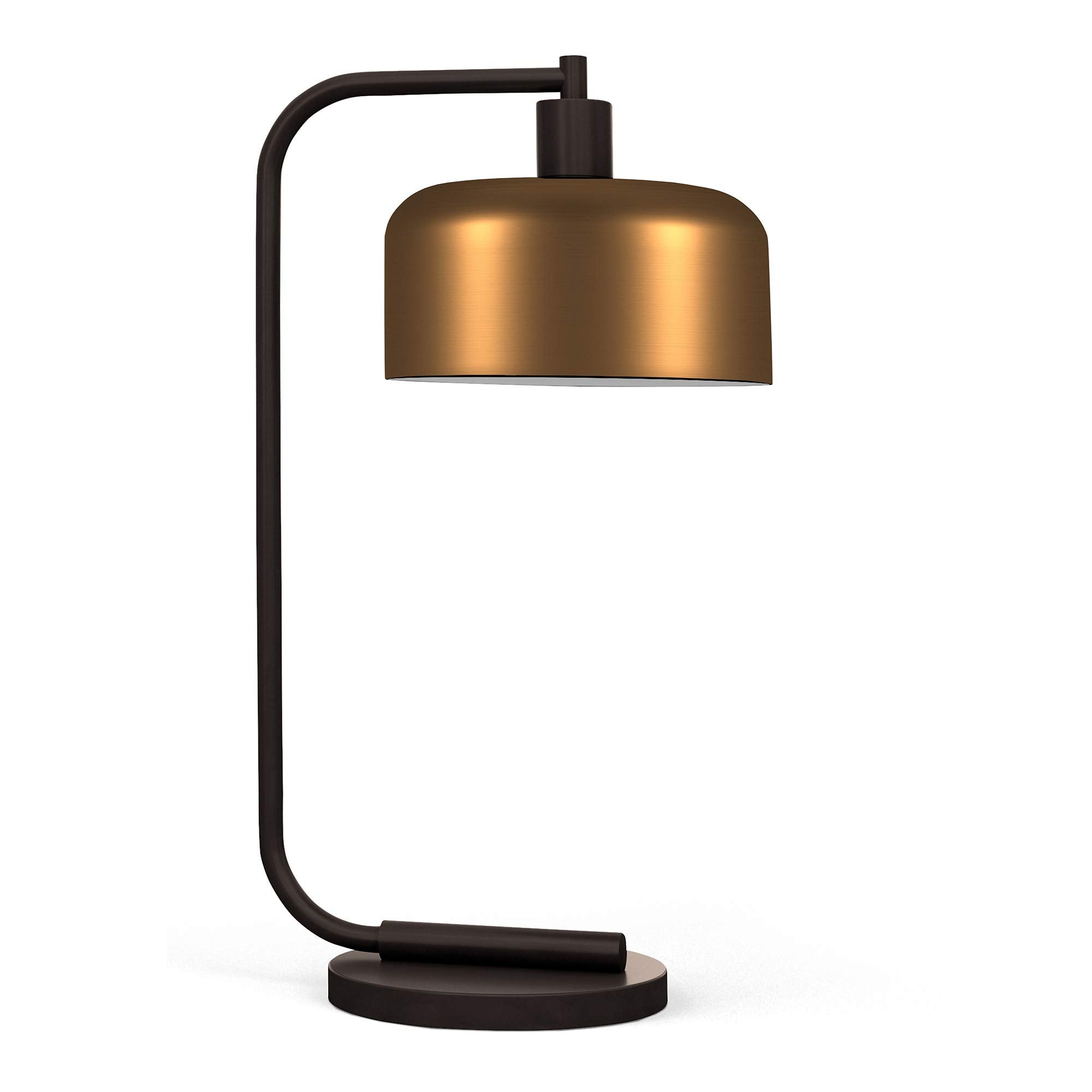 Cadmus 20.5'' Tall Table Lamp With Metal Shade In Blackened Bronze/Brass/Brass