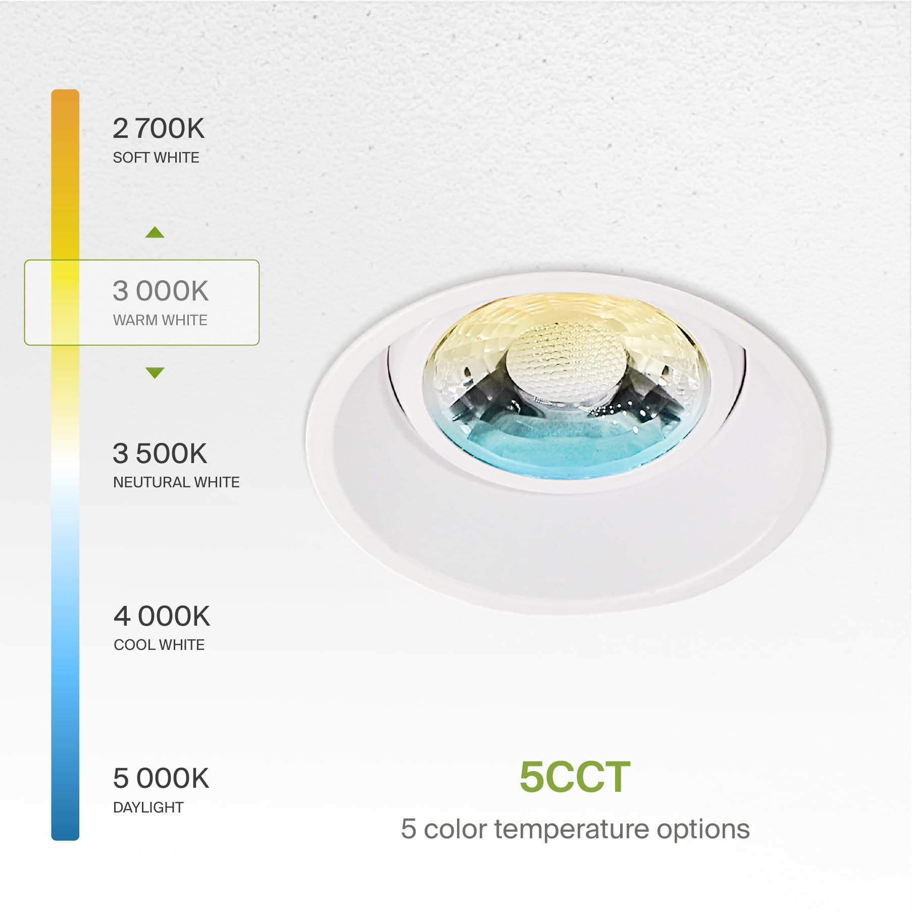 ASD Trimless Gimbal LED Downlight 8W 120V 2in Adjustable Dimmable White Model A-CD-TG-2D8AC-WH