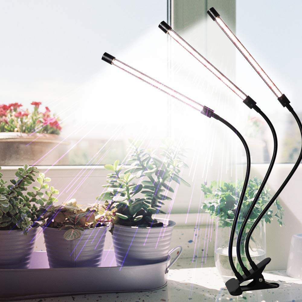 Ghodec Grow Light For Indoor Plants,6000K 126Led Clip Plant Lights With Flexible Gooseneck & Timer Setting 4/8/12H,5 Dimmable Le