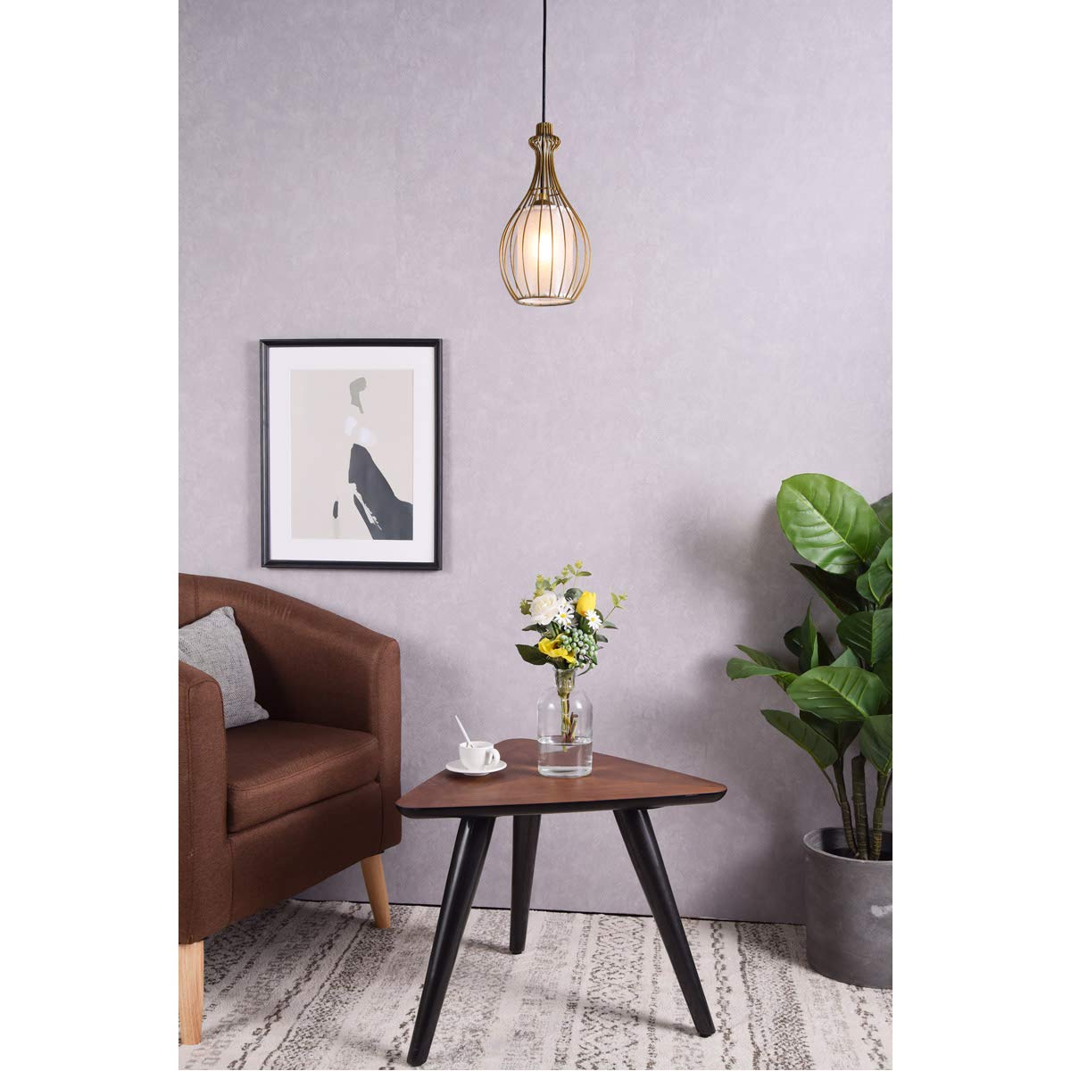Living District Indoor Modern Home Decorative Bright Ceiling Miya 1 Light Brass Pendant